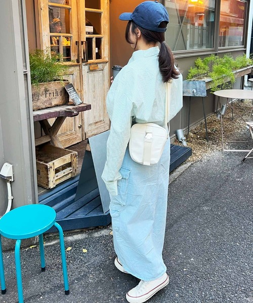 frunco(フランコ)の「ストライプシャツ(シャツ/ブラウス・レディース・グリーン/ピンク/パープル/ネイビー/ブルー/ブラック・FREE)」の18枚目の写真