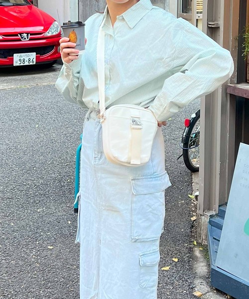 frunco(フランコ)の「ストライプシャツ(シャツ/ブラウス・レディース・グリーン/ピンク/パープル/ネイビー/ブルー/ブラック・FREE)」の20枚目の写真