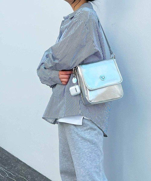 frunco(フランコ)の「ストライプシャツ(シャツ/ブラウス・レディース・グリーン/ピンク/パープル/ネイビー/ブルー/ブラック・FREE)」の14枚目の写真