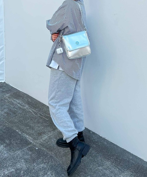 frunco(フランコ)の「ストライプシャツ(シャツ/ブラウス・レディース・グリーン/ピンク/パープル/ネイビー/ブルー/ブラック・FREE)」の10枚目の写真