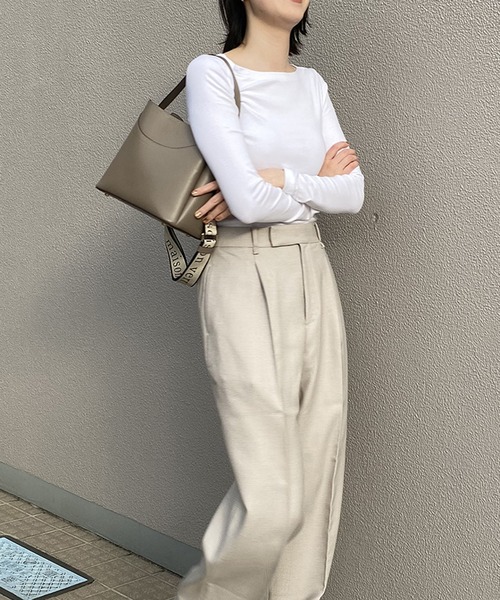 maison vert(メゾンヴェール)の「【超軽量/多収納】ワンハンドル2WAYショルダー(ショルダーバッグ・レディース・ブラック/グレイッシュベージュ/アイボリー・FREE)」の5枚目の写真