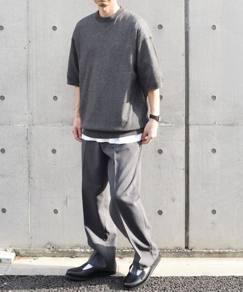 SHIPS any(シップス エニィ)の「SHIPS any: 〈手洗い可能〉リネンミックス サマーニット リラックス シアー Tシャツ◇(Tシャツ/カットソー・メンズ・ブラック/ロイヤルブルー/ダークグレー/オリーブ・SMALL/LARGE/MEDIUM)」の12枚目の写真