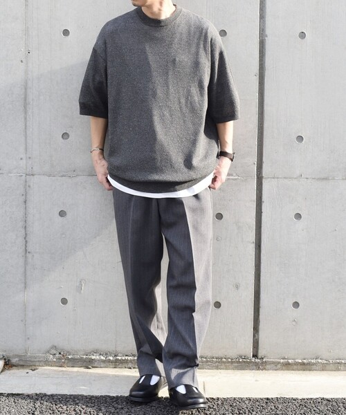SHIPS any(シップス エニィ)の「SHIPS any: 〈手洗い可能〉リネンミックス サマーニット リラックス シアー Tシャツ◇(Tシャツ/カットソー・メンズ・ブラック/ロイヤルブルー/ダークグレー/オリーブ・SMALL/LARGE/MEDIUM)」の13枚目の写真