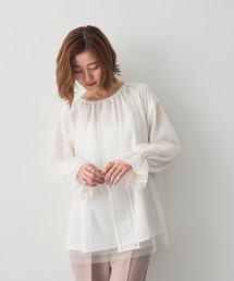 YECCA VECCA | チュール×レースブラウス(シャツ/ブラウス)