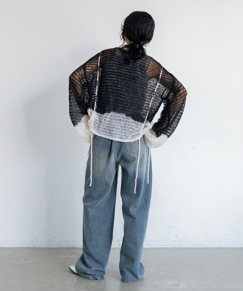 VACANCY（ヴァカンシー）の「モノグラム織柄ストレートデニム（デニムパンツ・レディース・ブルー・SMALL/MEDIUM/LARGE/X-SMALL）」の14枚目の写真