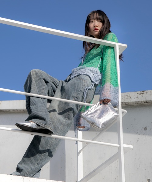 VACANCY（ヴァカンシー）の「モノグラム織柄ストレートデニム（デニムパンツ・レディース・ブルー・SMALL/MEDIUM/LARGE/X-SMALL）」の18枚目の写真