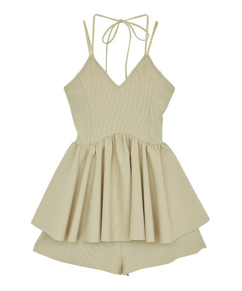 Ameri（アメリ）の「WAVE PEPLUM SWIMWEAR（水着・レディース・ブラック/カーキ/アイボリー・SMALL/MEDIUM）」の11枚目の写真