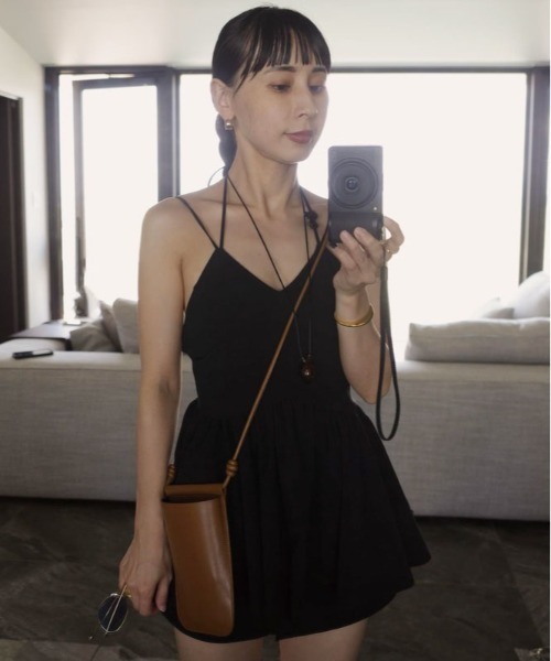 Ameri（アメリ）の「WAVE PEPLUM SWIMWEAR（水着・レディース・ブラック/カーキ/アイボリー・SMALL/MEDIUM）」の6枚目の写真