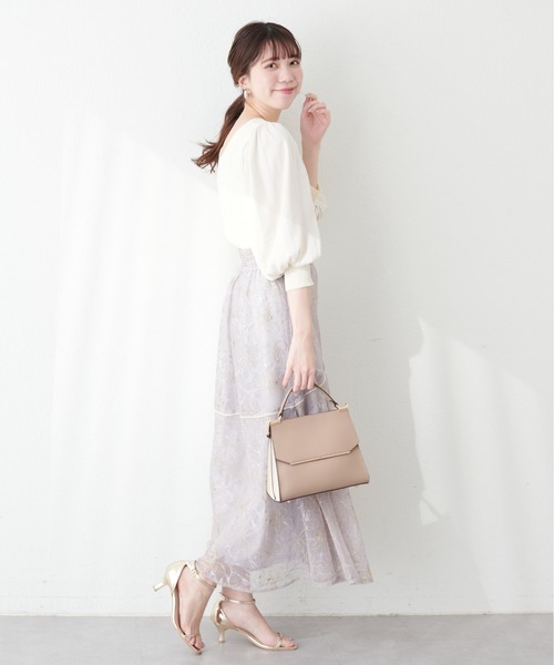 natural couture(ナチュラルクチュール)の「異素材ボリューム袖2WAYニット(ニット/セーター・レディース・ラベンダー/アイボリー/サックスブルー/ブラック・FREE)」の8枚目の写真