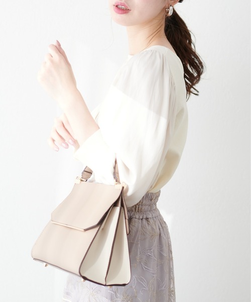 natural couture(ナチュラルクチュール)の「異素材ボリューム袖2WAYニット(ニット/セーター・レディース・ラベンダー/アイボリー/サックスブルー/ブラック・FREE)」の6枚目の写真