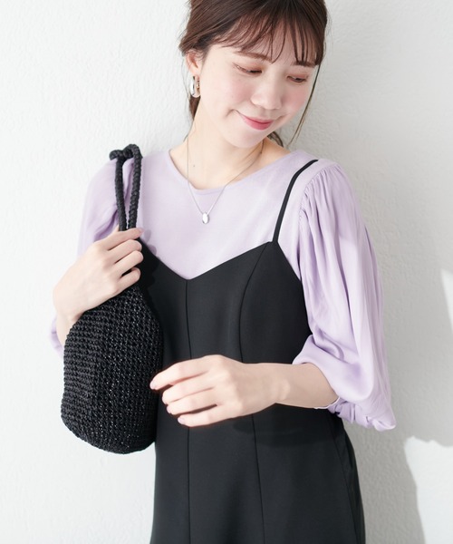 natural couture(ナチュラルクチュール)の「異素材ボリューム袖2WAYニット(ニット/セーター・レディース・ラベンダー/アイボリー/サックスブルー/ブラック・FREE)」の22枚目の写真