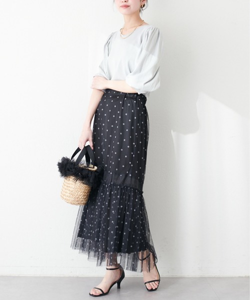 natural couture(ナチュラルクチュール)の「異素材ボリューム袖2WAYニット(ニット/セーター・レディース・ラベンダー/アイボリー/サックスブルー/ブラック・FREE)」の18枚目の写真