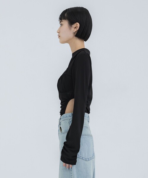 THINGS THAT MATTER（シングス ザット マター）の「【THINGS THAT MATTER/シングス ザット マター】JERSEY BODY SUIT/ジャージーボディスーツ（シャツ/ブラウス・レディース・ブラック/ホワイト・FREE）」の21枚目の写真