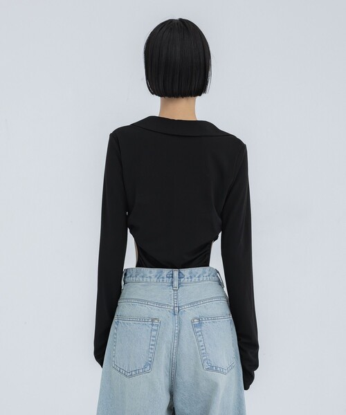 THINGS THAT MATTER（シングス ザット マター）の「【THINGS THAT MATTER/シングス ザット マター】JERSEY BODY SUIT/ジャージーボディスーツ（シャツ/ブラウス・レディース・ブラック/ホワイト・FREE）」の20枚目の写真