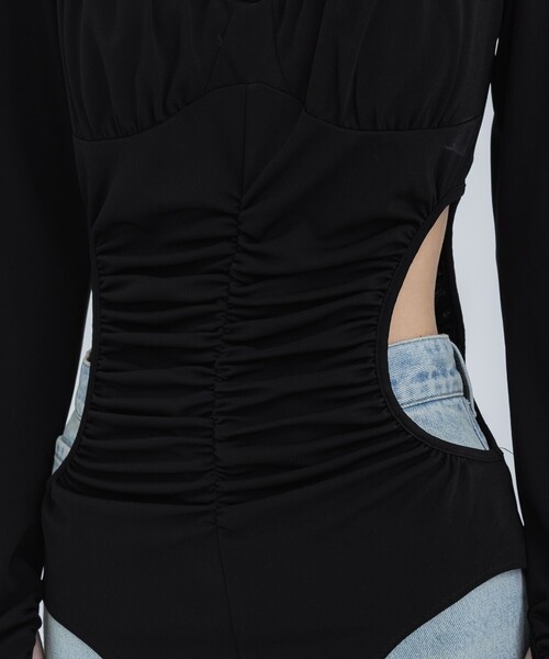 THINGS THAT MATTER（シングス ザット マター）の「【THINGS THAT MATTER/シングス ザット マター】JERSEY BODY SUIT/ジャージーボディスーツ（シャツ/ブラウス・レディース・ブラック/ホワイト・FREE）」の17枚目の写真