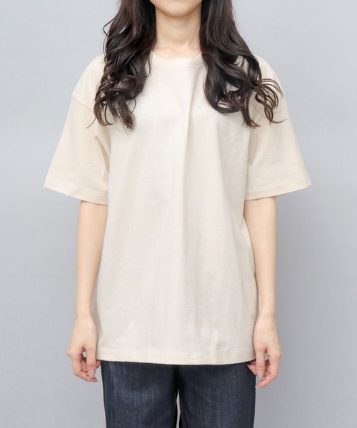 国内発送/関税込☆URKOOL☆ルーズ レオパード 半袖 Tシャツ☆ 2Pセット> ネップ生成り ルーズフィット 2P 半袖 Tシャツ(T