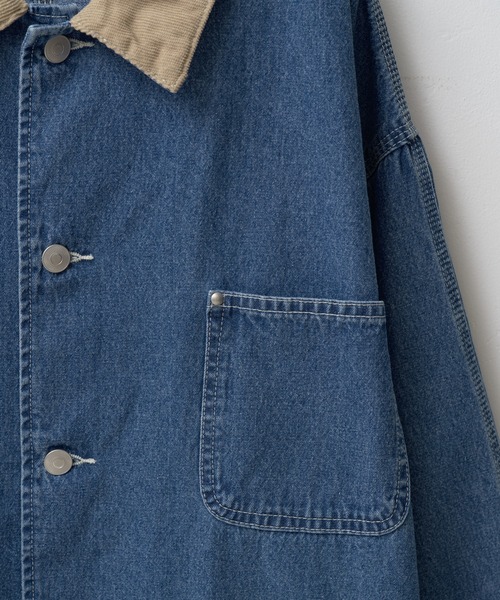 WHIMSIC(ウィムジック)の「【UNISEX】チョアコート(デニムジャケット・メンズ・ブルー/ホワイト・FREE)」の9枚目の写真