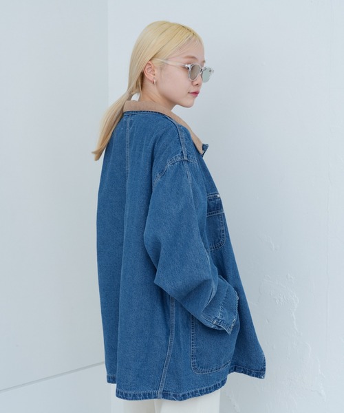 WHIMSIC(ウィムジック)の「【UNISEX】チョアコート(デニムジャケット・メンズ・ブルー/ホワイト・FREE)」の16枚目の写真
