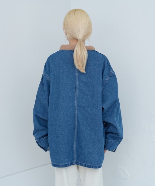 WHIMSIC(ウィムジック)の「【UNISEX】チョアコート(デニムジャケット・メンズ・ブルー/ホワイト・FREE)」の20枚目の写真