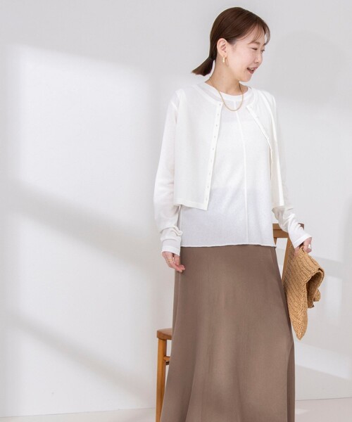 NOLLEY’S(ノーリーズ)の「《アンサンブル対応》シアーワッフルタンクトップ(Tシャツ/カットソー・レディース・ライトグリーン/ネイビー/オフホワイト・FREE)」の6枚目の写真
