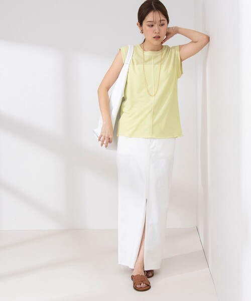 NOLLEY’S(ノーリーズ)の「《アンサンブル対応》シアーワッフルタンクトップ(Tシャツ/カットソー・レディース・ライトグリーン/ネイビー/オフホワイト・FREE)」の12枚目の写真