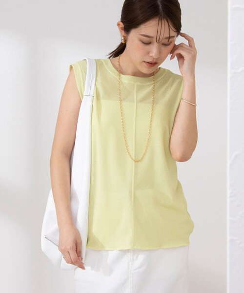 NOLLEY’S(ノーリーズ)の「《アンサンブル対応》シアーワッフルタンクトップ(Tシャツ/カットソー・レディース・ライトグリーン/ネイビー/オフホワイト・FREE)」の14枚目の写真