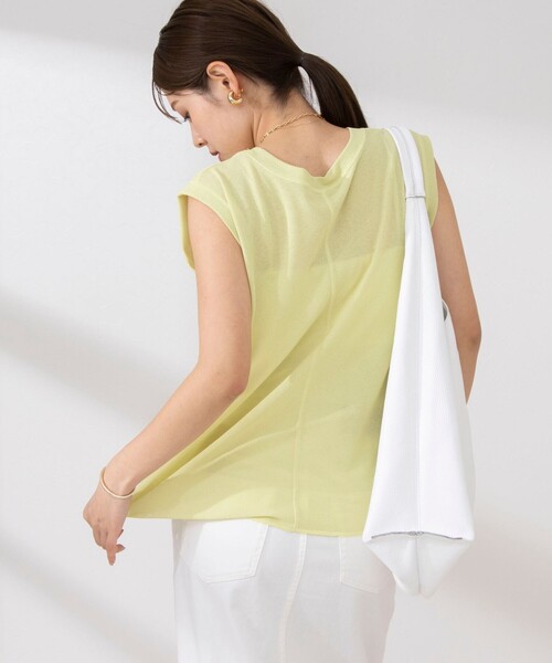 NOLLEY’S(ノーリーズ)の「《アンサンブル対応》シアーワッフルタンクトップ(Tシャツ/カットソー・レディース・ライトグリーン/ネイビー/オフホワイト・FREE)」の15枚目の写真