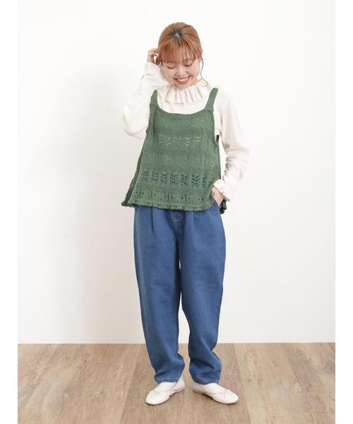 Samansa Mos2（サマンサ モスモス）の「【Lサイズ / WEB限定】デニムテーパードパンツ（デニムパンツ・レディース・サックスブルー/ブルー・M/L）」の6枚目の写真