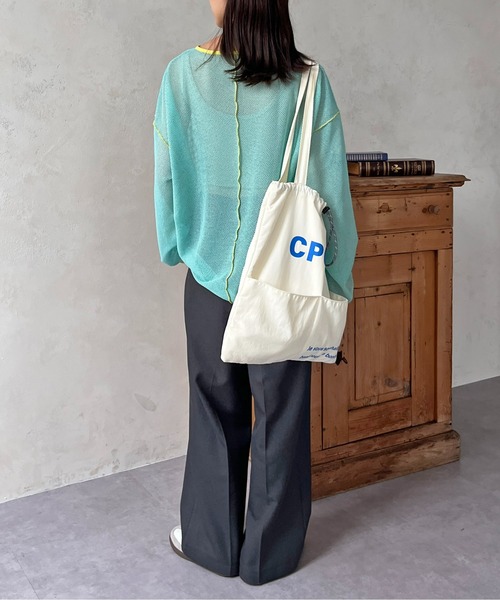 CPCM（シーピーシーエム）の「カットメッシュメロービッグプルオーバー（Tシャツ/カットソー・レディース・ブラック/アイボリー/スカイブルー/オフホワイト・FREE）」の12枚目の写真