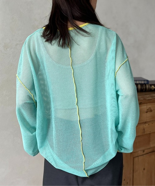 CPCM（シーピーシーエム）の「カットメッシュメロービッグプルオーバー（Tシャツ/カットソー・レディース・ブラック/アイボリー/スカイブルー/オフホワイト・FREE）」の15枚目の写真