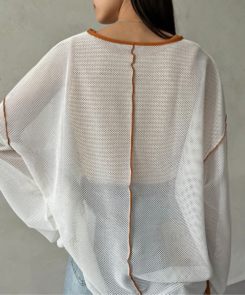 CPCM（シーピーシーエム）の「カットメッシュメロービッグプルオーバー（Tシャツ/カットソー・レディース・ブラック/アイボリー/スカイブルー/オフホワイト・FREE）」の22枚目の写真