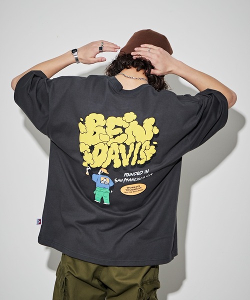 BEN DAVIS(ベンデイビス)の「∴WEGO/別注ベンデイビスプランプロゴT(Tシャツ/カットソー・メンズ・ホワイト/ブラック/スミクロ/オートミール・LARGE/MEDIUM/SMALL)」の1枚目の写真