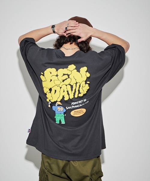 BEN DAVIS(ベンデイビス)の「∴WEGO/別注ベンデイビスプランプロゴT(Tシャツ/カットソー・メンズ・ホワイト/ブラック/スミクロ/オートミール・LARGE/MEDIUM/SMALL)」の7枚目の写真