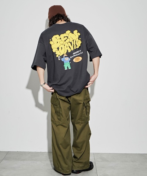 BEN DAVIS(ベンデイビス)の「∴WEGO/別注ベンデイビスプランプロゴT(Tシャツ/カットソー・メンズ・ホワイト/ブラック/スミクロ/オートミール・LARGE/MEDIUM/SMALL)」の8枚目の写真