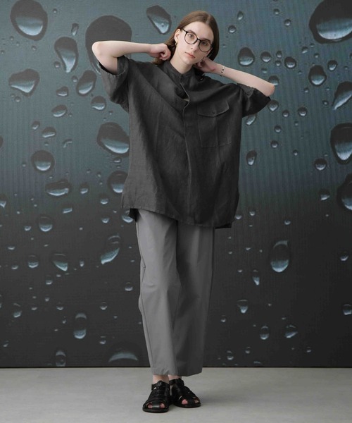 Apo(s)ture(アポスチャー)の「ARIA-005/撥水ナイロンハイウエストワイドパンツ(その他パンツ・レディース・グレー/ブラック/アイボリー/ベージュ・XS/S/M/L/XL)」の14枚目の写真