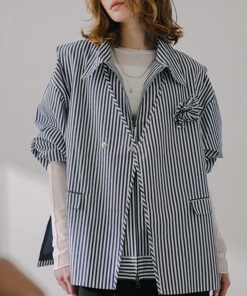 SENSE OF PLACE by URBAN RESEARCH(センスオブプレイスバイアーバンリサーチ)の「hxcyyd × SOP ストライプフラワーコサージュシャツベスト(UNISEX)(ベスト・メンズ・その他1/その他2・MEDIUM/LARGE)」の20枚目の写真