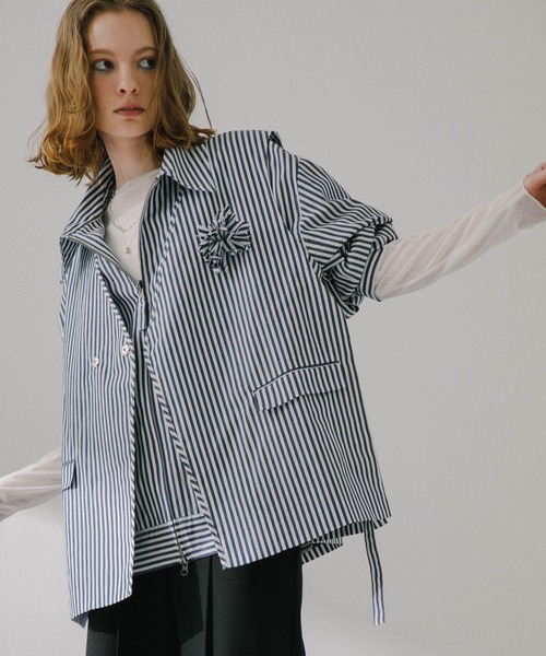 SENSE OF PLACE by URBAN RESEARCH(センスオブプレイスバイアーバンリサーチ)の「hxcyyd × SOP ストライプフラワーコサージュシャツベスト(UNISEX)(ベスト・メンズ・その他1/その他2・MEDIUM/LARGE)」の22枚目の写真