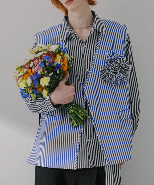 SENSE OF PLACE by URBAN RESEARCH(センスオブプレイスバイアーバンリサーチ)の「hxcyyd × SOP ストライプフラワーコサージュシャツベスト(UNISEX)(ベスト・メンズ・その他1/その他2・MEDIUM/LARGE)」の9枚目の写真
