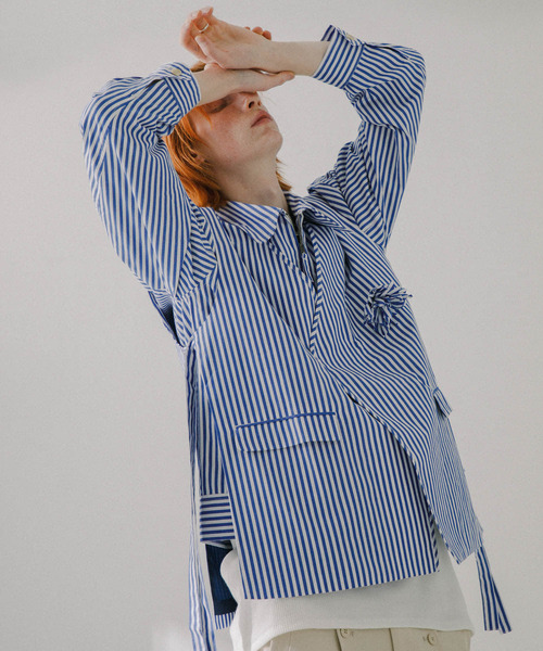 SENSE OF PLACE by URBAN RESEARCH(センスオブプレイスバイアーバンリサーチ)の「hxcyyd × SOP ストライプフラワーコサージュシャツベスト(UNISEX)(ベスト・メンズ・その他1/その他2・MEDIUM/LARGE)」の11枚目の写真