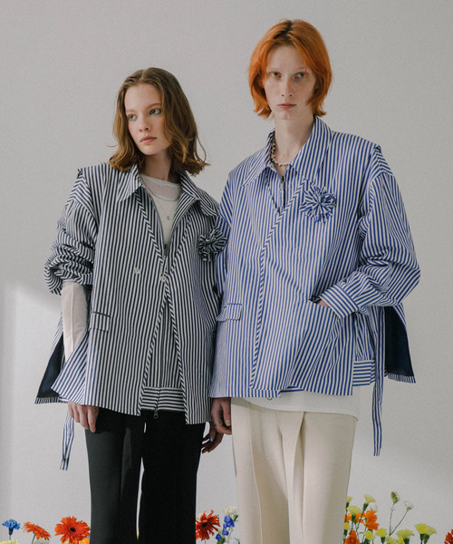 SENSE OF PLACE by URBAN RESEARCH(センスオブプレイスバイアーバンリサーチ)の「hxcyyd × SOP ストライプフラワーコサージュシャツベスト(UNISEX)(ベスト・メンズ・その他1/その他2・MEDIUM/LARGE)」の4枚目の写真