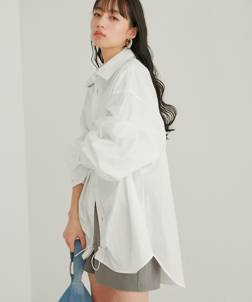 VIS（ビス）の「【洗える】ドロストシャツブルゾン（ブルゾン・レディース・ホワイト/ピンク・FREE）」の22枚目の写真