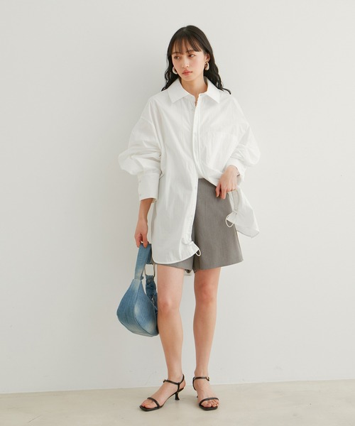 VIS（ビス）の「【洗える】ドロストシャツブルゾン（ブルゾン・レディース・ホワイト/ピンク・FREE）」の15枚目の写真