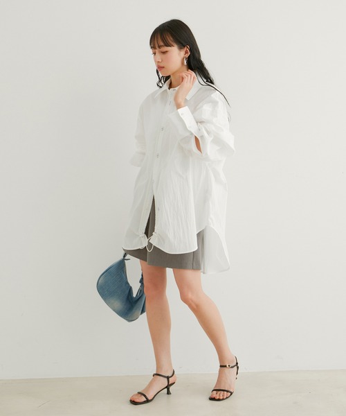 VIS（ビス）の「【洗える】ドロストシャツブルゾン（ブルゾン・レディース・ホワイト/ピンク・FREE）」の16枚目の写真