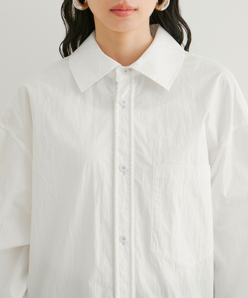 VIS（ビス）の「【洗える】ドロストシャツブルゾン（ブルゾン・レディース・ホワイト/ピンク・FREE）」の9枚目の写真