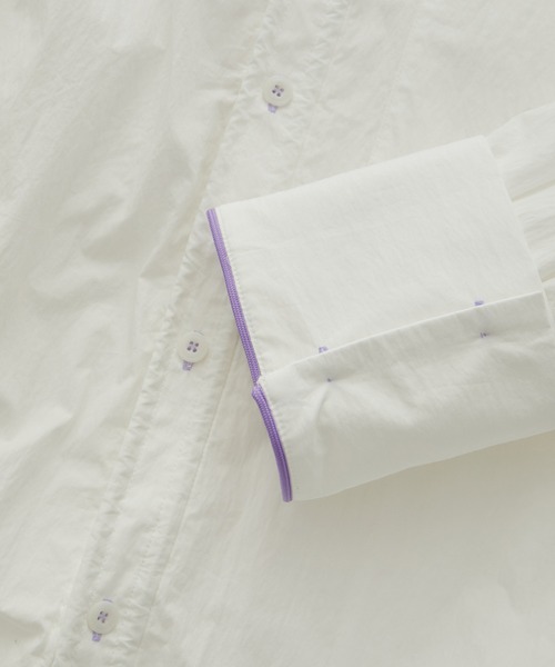 VIS（ビス）の「【洗える】ドロストシャツブルゾン（ブルゾン・レディース・ホワイト/ピンク・FREE）」の5枚目の写真