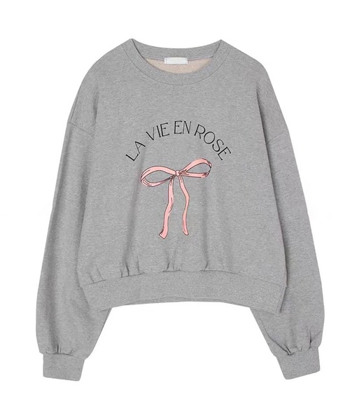 LAFFMO（ラフモ）の「リボンプリントスウェット（スウェット・レディース・ベージュ/グレー/ネイビー・F）」の13枚目の写真