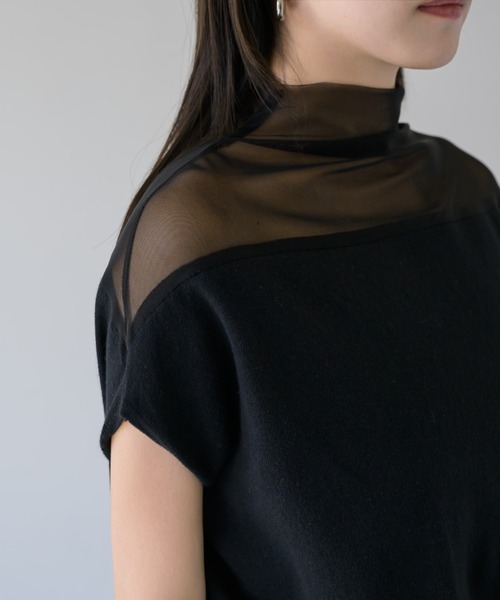 NEUNA（ヌナ）の「シアードッキングトップス（Tシャツ/カットソー・レディース・アイボリー/ブラック/グレイッシュベージュ・FREE）」の12枚目の写真