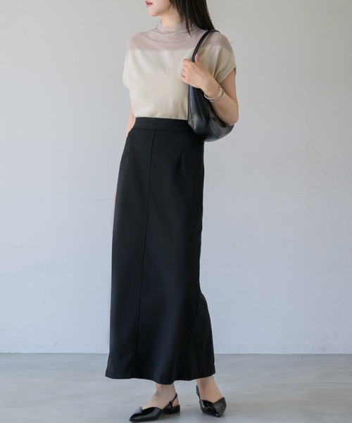 NEUNA（ヌナ）の「シアードッキングトップス（Tシャツ/カットソー・レディース・アイボリー/ブラック/グレイッシュベージュ・FREE）」の18枚目の写真