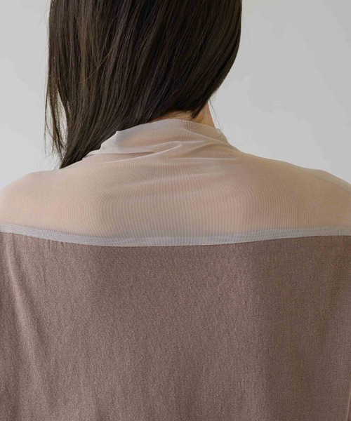 NEUNA（ヌナ）の「シアードッキングトップス（Tシャツ/カットソー・レディース・アイボリー/ブラック/グレイッシュベージュ・FREE）」の7枚目の写真
