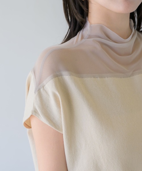 NEUNA（ヌナ）の「シアードッキングトップス（Tシャツ/カットソー・レディース・アイボリー/ブラック/グレイッシュベージュ・FREE）」の20枚目の写真